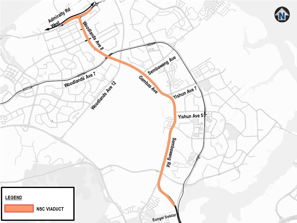 North South Corridor Map Near The Watergardens at Canberra and The Commodore Condo