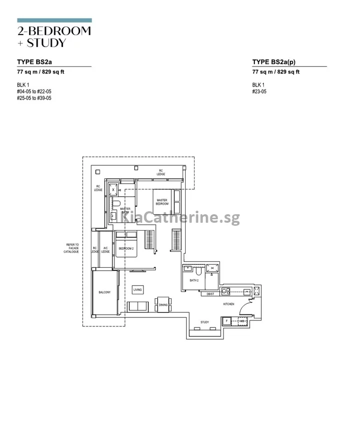 2-Bedroom-Study-Type-BS2a-Canninghill-Piers-floor-plans-1