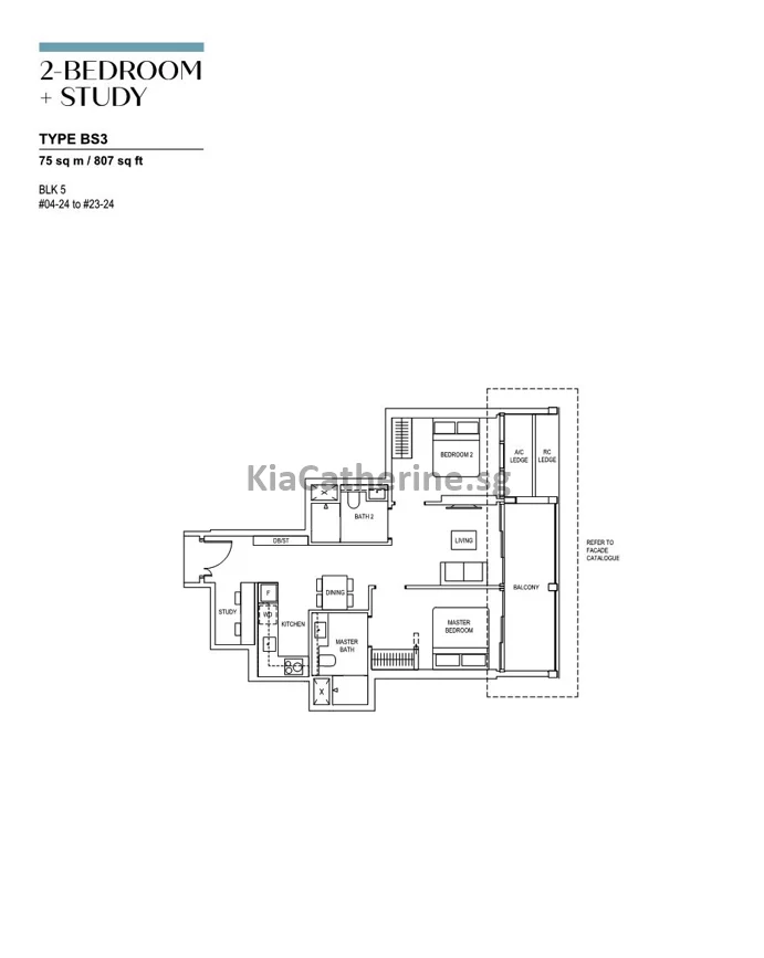 2-Bedroom-Study-Type-BS3-Canninghill-Piers-floor-plans-1