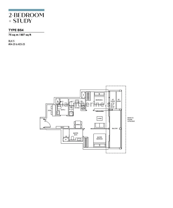 2-Bedroom-Study-Type-BS4-Canninghill-Piers-floor-plans-1